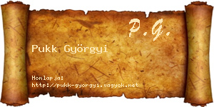 Pukk Györgyi névjegykártya